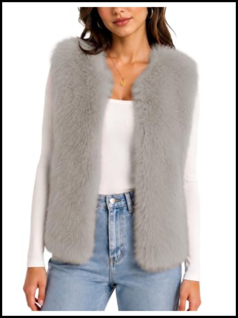 Faux Fur Vest Sleeveless Winter Jacket Plush Cozy Layering